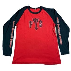 Full Throttle Saloon Red Black Raglan Long Sleeve T-Shirt XL USA